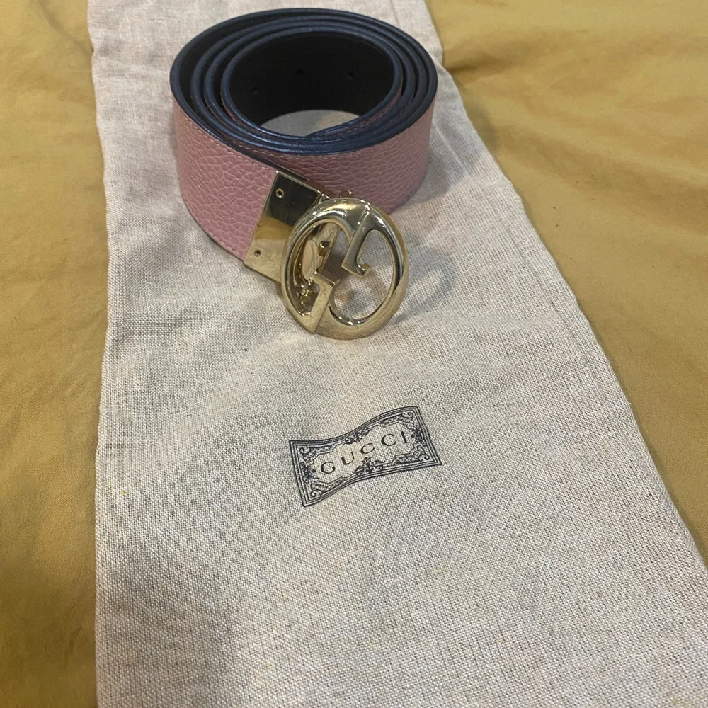 Gucci Belt Gold/Silver Pink/Black Reversible